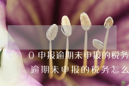 0申报逾期未申报的税务怎么处理-零申报逾期未申报的税务怎么处理