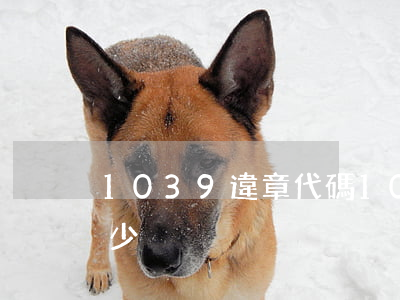 1039違章代碼(1039違章代碼罰款多少)