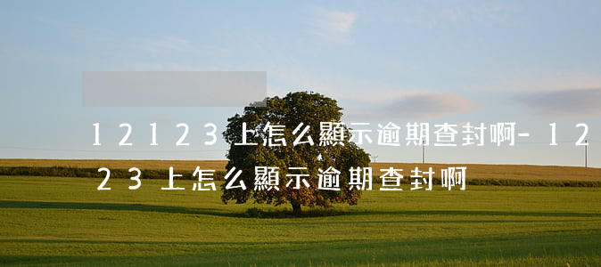 12123上怎么顯示逾期查封啊-12123上怎么顯示逾期查封啊?