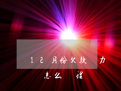 12月份欠款無力償還(12月份欠款無力償還怎么處理)