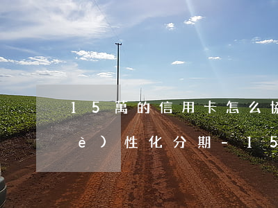 15萬的信用卡怎么協(xié)商個(gè)性化分期-15萬的信用卡怎么協(xié)商個(gè)性化分期還款