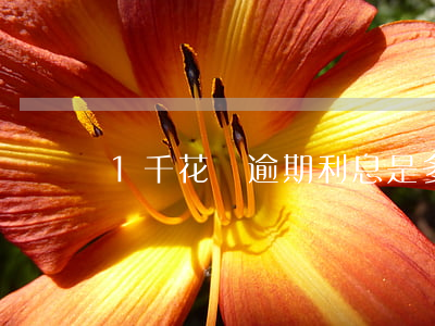 1千花唄逾期利息是多少(1000花唄利息)