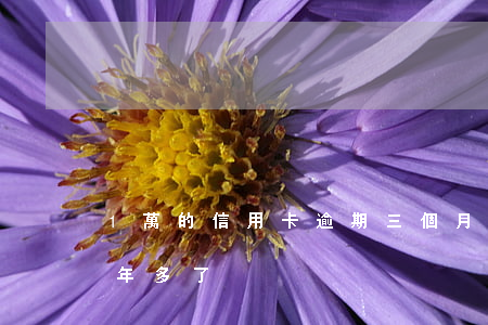 1萬的信用卡逾期三個月 信用卡3千逾期一年多了