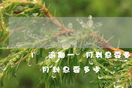1萬逾期一個月利息要多少(1000逾期一個月利息要多少)