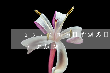 2017拍拍貸逾期名單(拍拍貸嚴(yán)重超期)
