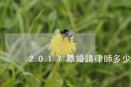 2017離婚請律師多少錢