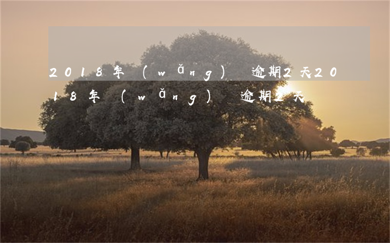 2018年網(wǎng)貸逾期2天(2018年網(wǎng)貸逾期2天)