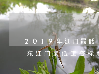 2019年江门最低工资标准(2019年广东江门最低工资标准)