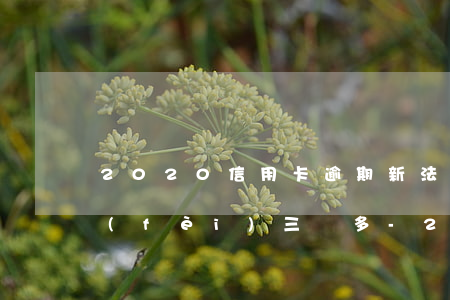 2020信用卡逾期新法規(guī)欠費(fèi)三萬多-2020信用卡逾期新法規(guī)欠費(fèi)三萬多怎么辦