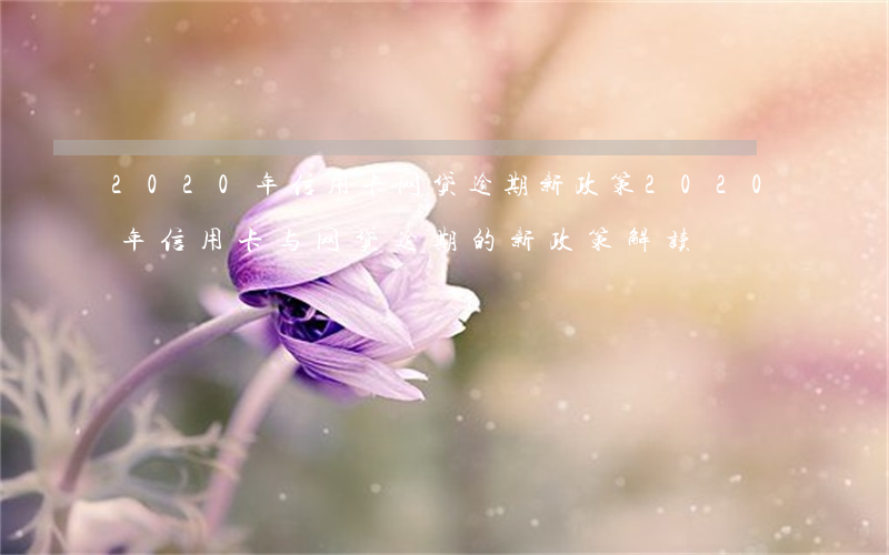 2020年信用卡网贷逾期新政策，2020年信用卡与网贷逾期的新政策解读