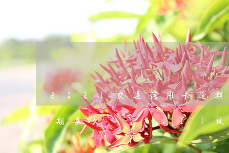 2021交通信用卡逾期(2021信用卡逾期多久會(huì)被起訴)