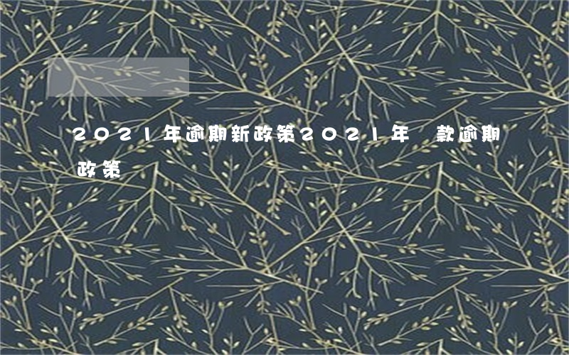 2021年逾期新政策(2021年貸款逾期政策)