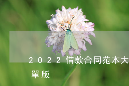 2022借款合同范本大全（簡(jiǎn)單版）