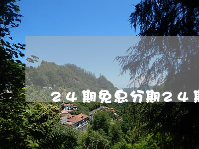 24期免息分期(24期分期貸款)