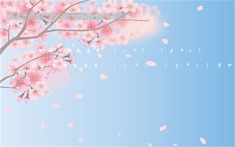 24期分期免息手續(xù)費(fèi)-24期免息手續(xù)費(fèi)多少