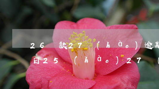 26還款27號(hào)逾期嗎(工行還款日25號(hào),27號(hào)還了會(huì)逾期嗎)