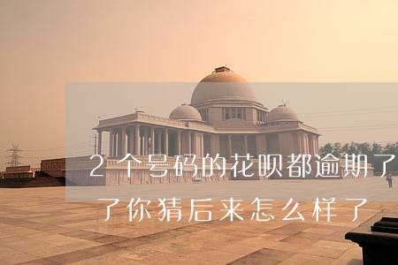 2个号码的花呗都逾期了(我花呗逾期3个月了,你猜后来怎么样了)