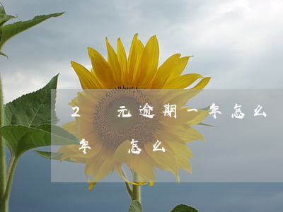 2萬元逾期一年怎么辦-兩萬塊錢逾期了兩年會怎么樣