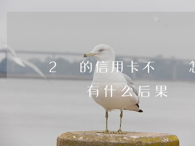 2萬的信用卡不還會怎么樣(兩萬的信用卡沒還會有什么后果)