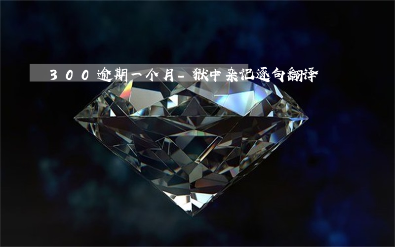 300逾期一个月-狱中杂记逐句翻译