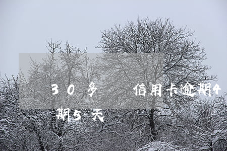 30多塊錢信用卡逾期4天(信用卡30元逾期5天)