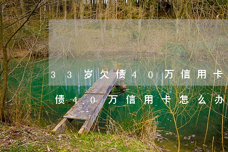 33岁欠债40万信用卡怎么办-33岁欠债40万信用卡怎么办理