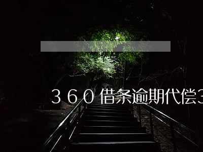 360借条逾期代偿 360借条逾期代偿