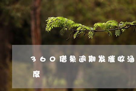 360借条逾期发催收涵(360借条催款态度)