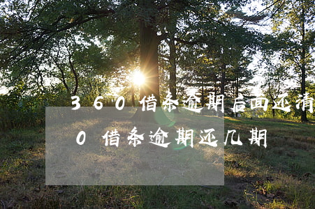 360借条逾期后面还清了就没事了吗（360借条逾期还几期）