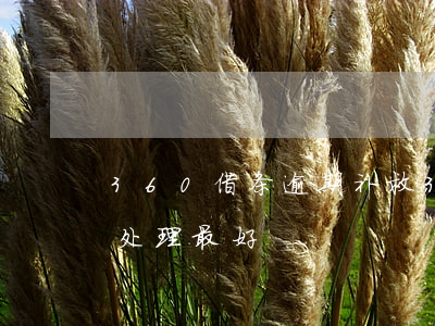 360借条逾期补救 360借条逾期了怎么处理最好