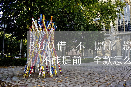 360借條不讓提前還款怎么辦-360借條不能提前還全款怎么辦