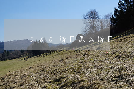 360借條怎么借錢