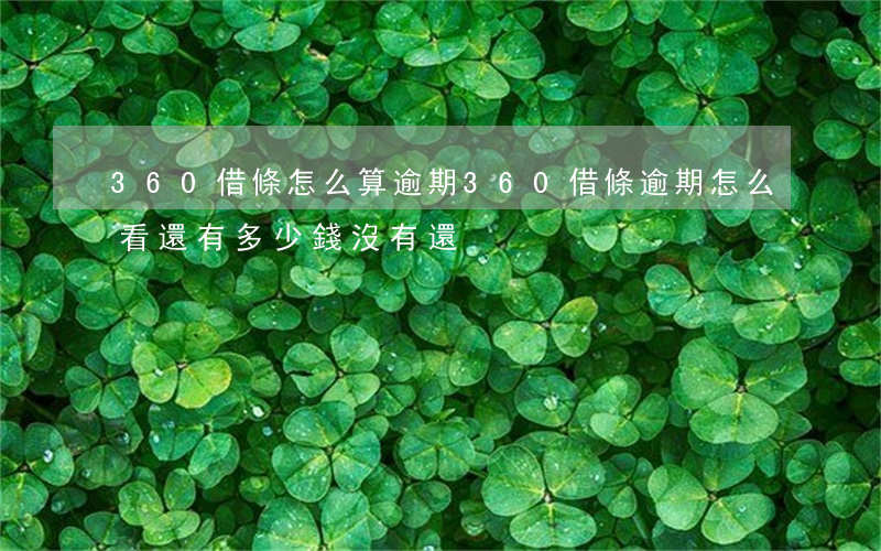 360借條怎么算逾期(360借條逾期怎么看還有多少錢沒有還)