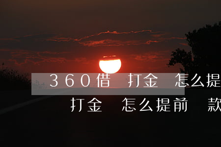 360借條打金額怎么提前還款-360借條打金額怎么提前還款啊