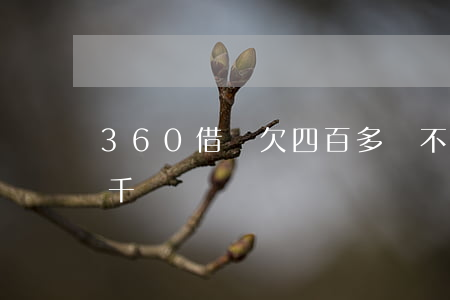 360借條欠四百多還不起了(360借條幾千沒還)