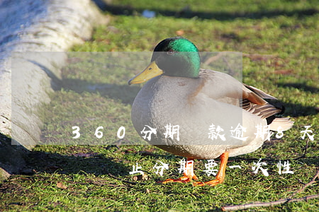 360分期貸款逾期8天(360逾期兩個月說終止分期要一次性還清,沒錢還怎么辦)