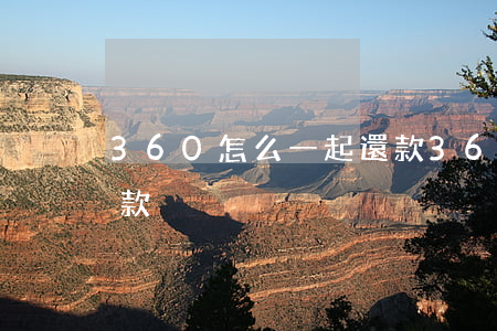360怎么一起還款(360借條如何全部還款)