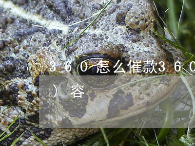 360怎么催款（360逾期催收內(nèi)容）