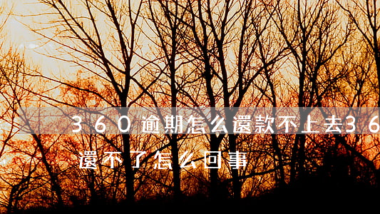 360逾期怎么還款不上去 360怎么還款還不了怎么回事