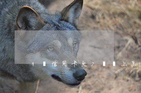 3張信用卡欠7萬還上怎么辦