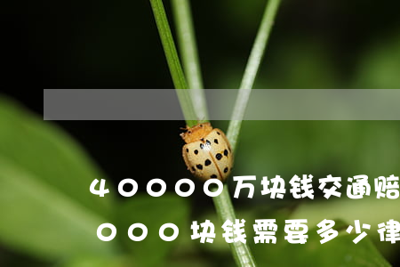 40000万块钱交通赔偿要多少律师费(5000块钱需要多少律师费)