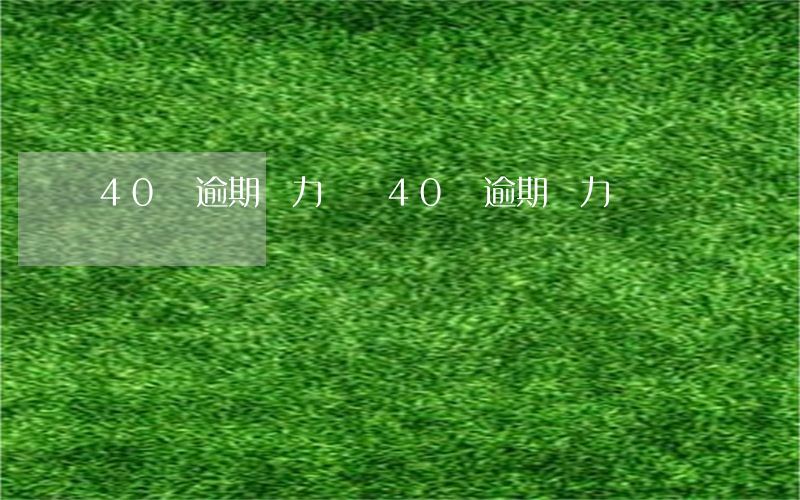 40萬逾期無力償還（40萬逾期無力償還）