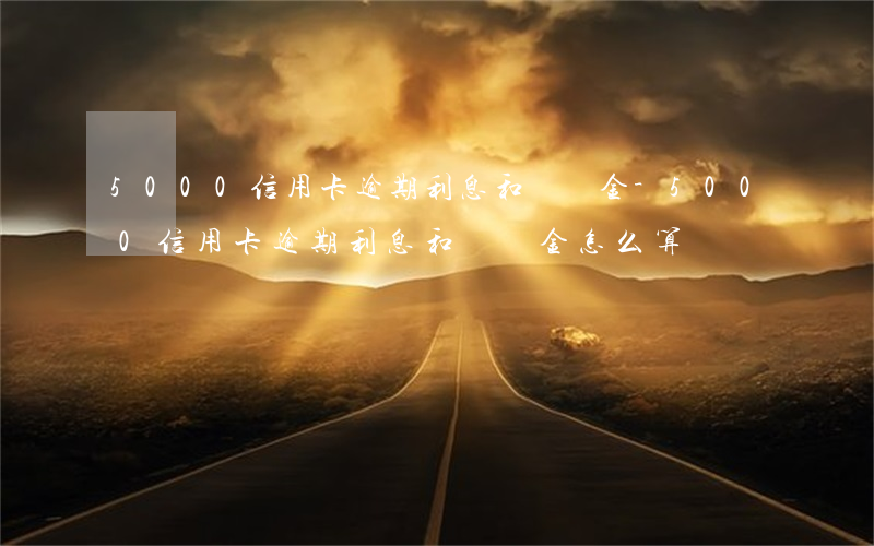 5000信用卡逾期利息和滯納金-5000信用卡逾期利息和滯納金怎么算