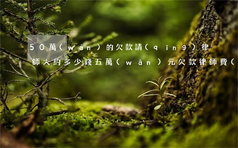 50萬(wàn)的欠款請(qǐng)律師大約多少錢(五萬(wàn)元欠款律師費(fèi)多少)