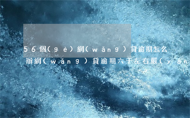 56個(gè)網(wǎng)貸逾期怎么辦(網(wǎng)貸逾期六千左右嚴(yán)重嗎)