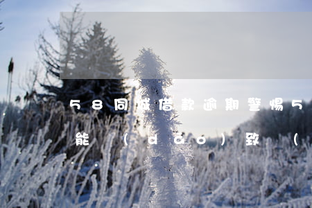 58同城借款逾期，警惕！58同城借款逾期可能導(dǎo)致嚴(yán)重后果