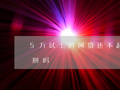 5万以上的网贷还不起 网贷五万还不上会判刑吗
