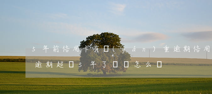 5年前信用卡有嚴(yán)重逾期(信用卡逾期超過5年了還會怎么樣)
