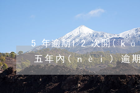 5年逾期12次開(kāi)證明有用嗎-五年內(nèi)逾期5次