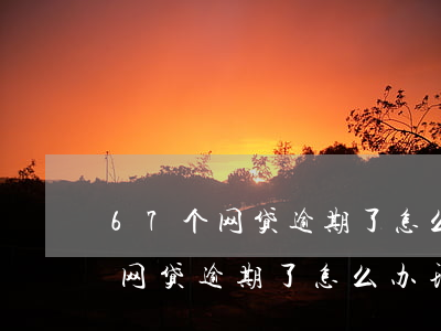 67个网贷逾期了怎么办理信用卡-67个网贷逾期了怎么办理信用卡还款